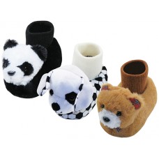 S612C-A - Wholesale Children Plush Novelties Animals Head Warm House Slippers (Asst. Lovely Panda, Cute Dog & Teddy Bear)